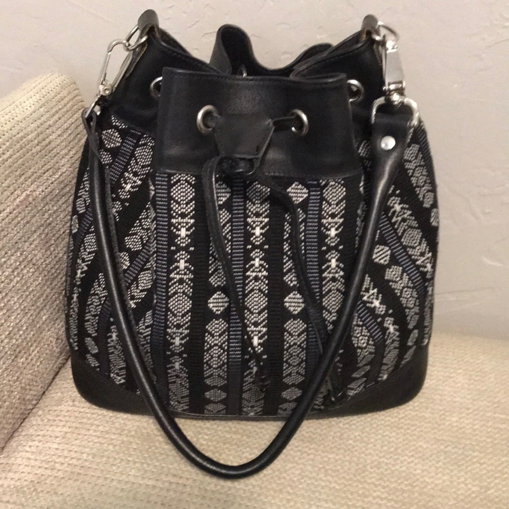 Nena & Co Black Tribal bucket Shoulder Bag Purse